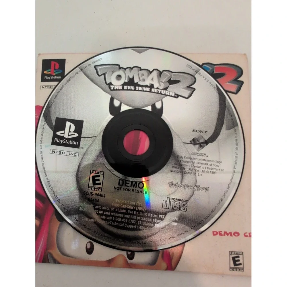 TOMBA! 2 The Evil Swine DEMO Disc Video Game PlayStation 1 PS1 Tested Works VTG